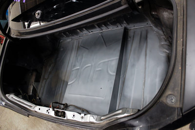 Nissan 200SX S15 custom fabricated raised and bead rolled boot floor