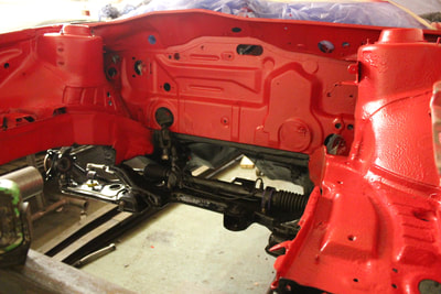 VW Corrado Engine Bay U-Pol Raptored in Tornado Red